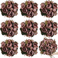 8 Pack Faux Peony Bulk - Dusty Mauve by TOBILU