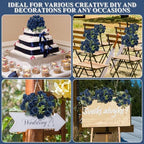 Zeyune 8 Pack 12 Inch Artificial Rose Bouquet, Navy Blue - Image 6