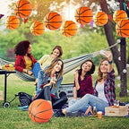 30 Pieces Orange Basketball Paper Lanterns Decorations 8 inches Ceiling Hanging Basketball Lanterns Basketball Sports Party Paper Lanterns for Sport Themed Birthday Party Bar Basketball Game Party - Image 6