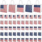 Canchiing 50 Pcs Patriotic Clear Gift Bags Labor Day Gift Bag with Handles by Unknown