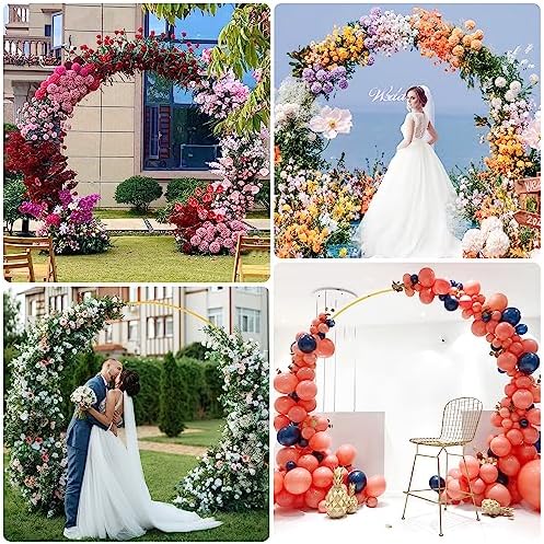 Asee'm Round Backdrop Stand 8.5FT Gold Wedding Arch Metal Circle Balloon - Image 6