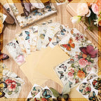 Motiskyy 72 Pack Vinatge Butterfly Greeting Cards Bulk with 72 Pcs Retro Rustic Farmhouse Envelopes 72 Pcs Stickers, 4 x 6 Inch Vinatge Blank Inside Postcards Bulk for Baby Shower DIY Card Paper Gift - Image 3