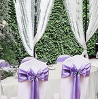 50 Pack Satin Lavender Chair Sashes for Wedding Birthday Graduation Baby Shower Party Hotel Meeting Decorations, Lavender Chair Bows for Banquet Chairs Folding Chairs Decor - Image 2