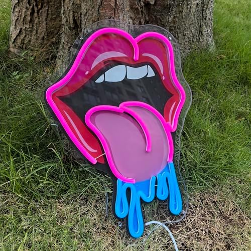 Lips Dripping Neon Sign For Wall Decor, LED Wall Art, Sexy Lady Lips For Bar Party Wedding Living Room Lounge Pink, Birthday Gift For Girl Friend (15.7x11in) - Image 2