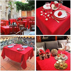 4 Pack Square Table Cloth 85x85 Inch Red Tablecloth Machine Washable Fabric Polyester Table Cover for Dining, Buffet Parties, Picnic, Events, Weddings and Restaurants（Red） - Image 6