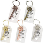 100 PCS Wedding Favors Key Bottle Openers,Bridal Shower Party Favors,Vintage Skeleton Key, Rustic Wedding Favors Decoration (5 colors mix and match) - Image 3