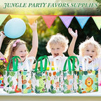 Silkfly 60 Pcs Safari Goodie Bags with Handles, Jungle Animal Non Woven Party Favor Bag Reusable Gift Bag Candy Treat Bags for Birthday Baby Shower Zoo Theme Party Favors - Image 6