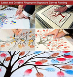 DIY Fingerprints Wedding Sign in Guest Book Tree Canvas with Wooden Hanger Personalized Wedding Gift for Couple Anniversary Party Decorstions-80x120cm - Image 5