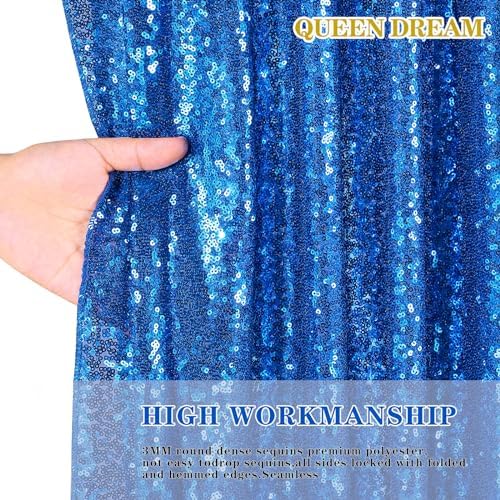 4 Pack Royal Blue Curtains 2ftx8ft Sequin Backdrop Drapes for Birthday - Image 5