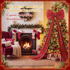 Riceshoot 32x250 Inch Christmas Tartan Plaid Red Bow, Giant Decorations - Image 3