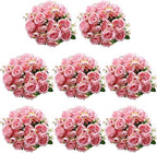 Geosar 8 Bundles Artificial Peonies Flowers,Pink by Geosar