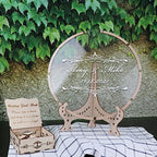 Wedding Guest Book Alternative with Box and Small Hearts,Personalized Round Drop Guest Sign for Rustic Wedding Decorations,Anniversary - Image 4