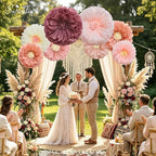 Serwalin 8 Pcs 31.5"*24"*20" Pink Giant Paper Flowers Decorations for Wall - Image 4