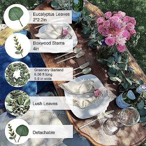 Ouddy Decor 2 Pack Eucalyptus Garland Lush Artificial Greenery Faux Vines - Image 2