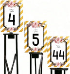 Rose Flower Table Cards Number 1-50 Double Sided For Wedding Reception Event Party Baby Shower Birthday 4x6, AT-TABLE-CARD-874 - Image 4