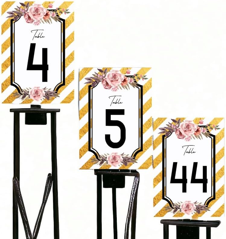 Rose Flower Table Cards Number 1-50 Double Sided For Wedding Reception Event Party Baby Shower Birthday 4x6, AT-TABLE-CARD-874 - Image 4