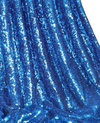 Rectangle Wedding Tablecloth Royal Blue 90x132 Inch Seamless Sequin Fabric - Image 4