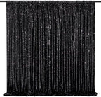 Black Backdrop Curtains 2 Pcs 5FTx10FT Sequin Party Curtains Seamless Background for Parties Halloween Decoration - Image 6