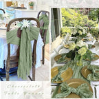 25 Pack Sage Green Cheesecloth Table Runner 17 x 108 Inch Gauze Table Runner Fabric Semi Sheer Cheese Cloth Table Runner Bulk for Rustic Romantic Wedding Baby Shower Table Decoration - Image 3