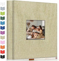 Artfeel Photo Album Self Adhesive Scrapbook Album for 3x5 4x6 5x7 8x10 Pictures,60 Pages Linen Cover with Display Window DIY Photo Book,Ideal Gifts for Family Travel Wedding Baby by Artfeel