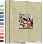 Artfeel Photo Album Self Adhesive Scrapbook Album for 3x5 4x6 5x7 8x10 Pictures,60 Pages Linen Cover with Display Window DIY Photo Book,Ideal Gifts for Family Travel Wedding Baby by Artfeel