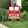 Big Dot of Happiness Fired Up Fire Truck - Firefighter Firetruck Baby Shower, Birthday Party Welcome Yard Sign - Red, 17 inches by 23 inches by BigDotofHappiness