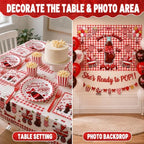 111Pcs She's Ready to Pop Baby Shower Decorations, Soda Pop Baby Shower Party Supplies for 24 Guests with Mom-to-Be Soda Bottle Backdrop, Banner, Balloons, Plates, Napkins and Forks - Image 3