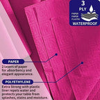 [6 Pack] Hot Magenta Paper Tablecloth Disposable for Rectangle Tables, 54 X 108 Inch Party Table Cover with Plastic Backing, Waterproof 3 Ply Table Cloth for Bachelorette Valentine's Day - Image 2