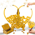 Wooden Heart Drop Box Guest Book Alternative, Butterfly Sign-in Wedding by GIFTSH0PBYHELEN