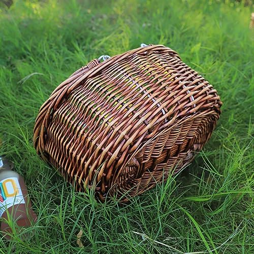 Wicker Picnic Baskets with Handles.Kingwillow. (Brown) - Image 6