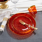 DaYammi 175PCS Clear Red Plastic Dinnerware Set for 25 Guests - Image 4