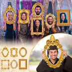 Lineshading 6 Pcs Large Photo Booth Props Gold Picture Selfie Frame 20 Inch - Image 5