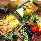 4 Pieces Football Serving Trays Melamine Platters - Image 5
