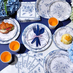 Ziliny 350 Pcs Blue White Floral Party Supplies Serves 50 Disposable Paper Blue Flower Paper Plates Napkins Cups Plastic Cutlery Vintage Floral Tableware Set for Wedding Birthday Bridal Tea Party - Image 6