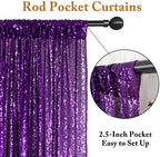 ShinyBeauty Purple and Silver Sequin Backdrop 4 Panels Glitter Photograph Backdrops Purple Sequin Curtains for Backdrop Halloween,Birthday Party Decorations - Image 4