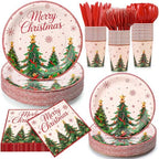 Honeydak 210 Pcs Christmas Plates and Napkins Party Supplies by Honeydak