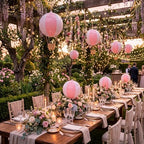 12 Sets 12" Hanging Hot Air Balloon Decortion, Pink - Image 6