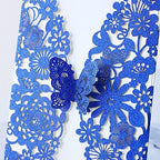 Hosmsua 50pcs Personalized Quinceañera Invitation Kit 5.12 x 7.3 Royal Blue Laser Cut Flora Butterfly Quinceanera Invitations with Envelopes for Wedding Bridal Shower Invite (Royal Blue Glitter) - Image 5
