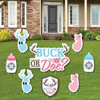 Big Dot of Happiness Buck or Doe - Yard Sign and Outdoor Lawn Decorations - Hunting Gender Reveal Party Yard Signs - Set of 8 by BigDotofHappiness