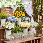 LemonRoad 12 Pcs Vintage Plastic Vases for Centerpieces Small Clear Flower Bud Vase with Sage Green Ribbon for Farmhouse Wedding Housewarming Birthday Party Rustic Home Tabletop Decoration - Image 3