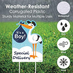 Big Dot of Happiness Boy Special Delivery - Baby Shower Decorations - Blue It's A Boy Stork Baby Announcement & Welcome Yard Sign - Image 7