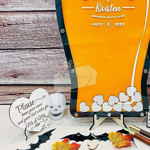 Wedding Guest Book Alternative, Personalized Wood Heart Drop Box Frame - Image 4