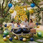 45 PCS Fathers Day Gift for Dad Happy Birthday Foil Balloon Party Decorations Balloons Kit, "Best Dad Ever" Letter Balloons Navy Blue Gold Latex Balloons for Father, Father's Day Party Decor - Image 6