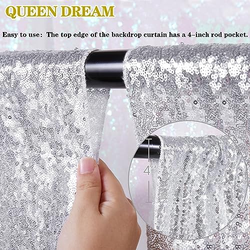 2FTx8FT Silver Glitter Sequin Curtain for Party Photography Backgrounds - Image 5
