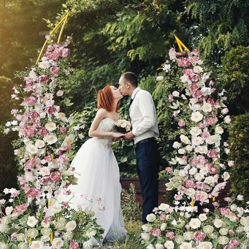Curved Wedding Arch Backdrop Stand Set of 2, Large Balloon Arch with Rectangular Base (5.9ft,6.9ft) for Ceremony, Party, Baby Shower, Anniversary Celebration Indoor Outdoor Event Decoration. - Image 7