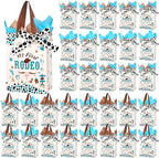 50 Pcs My First Rodeo Birthday Party Favors Bags with Handles for Guest Western Cowboy 1st Birthday Gift Bag with Tissue Paper Ribbons Cowboy Candy Bag My First Rodeo Party Supply(Blue) by Weekgrat