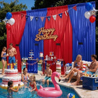 20×10 ft Circus Sequin Backdrop Curtain-Red Royal Blue Drapes for Backdrop - Image 7