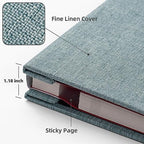 HoneyTolly Large Photo Album Self Adhesive, DIY Scrapbook Album for 3x5 4x6 8x10 Pictures, 60 Pages Linen Cover Memory Book, Ideal Gift for Family Wedding Baby Christmas Anniversary(Green) - Image 3