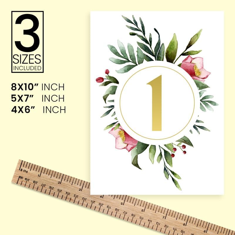 Watercolor Floral Design Table Number Cards Double Sided Party Table Numbers for Reception Baby Shower Anniversary Birthday Bridal Party 4x6 100 Pcs - Image 4
