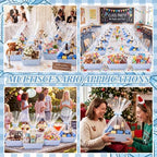 FoldTier 10 Pack Blue White Gingham Baskets for Gifts Empty 10" x 12" Thick Kraft Gift Basket with 10 Bows 10 Bags Empty Paper Baskets for Baby & Bridal Shower Wedding Birthday Party Wrapping - Image 6